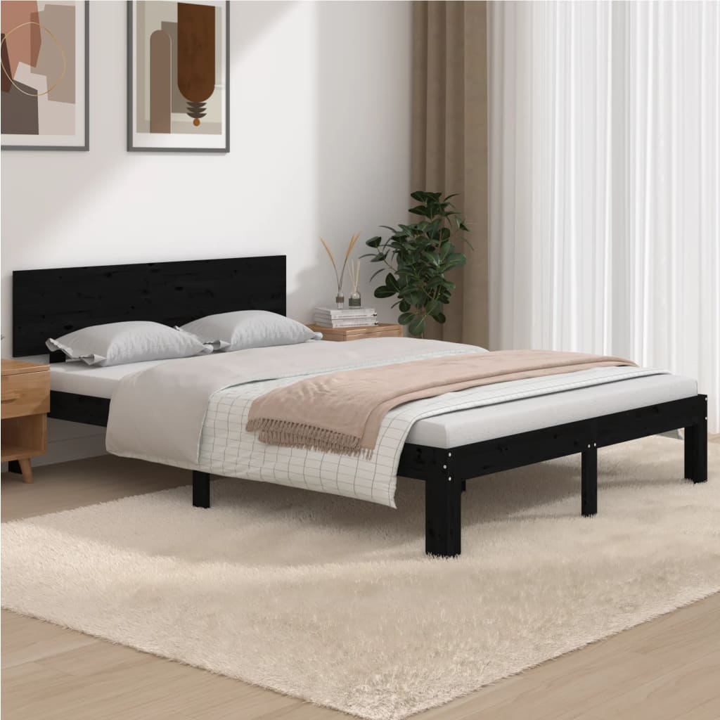 Bed Frame Without Mattress Solid Wood Pine 140X200Cm