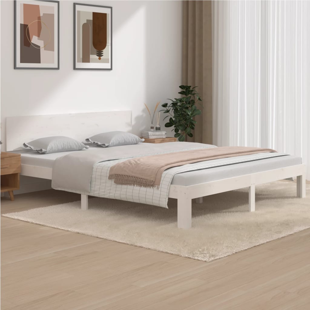 Bed Frame Without Mattress Solid Wood Pine 140X200Cm