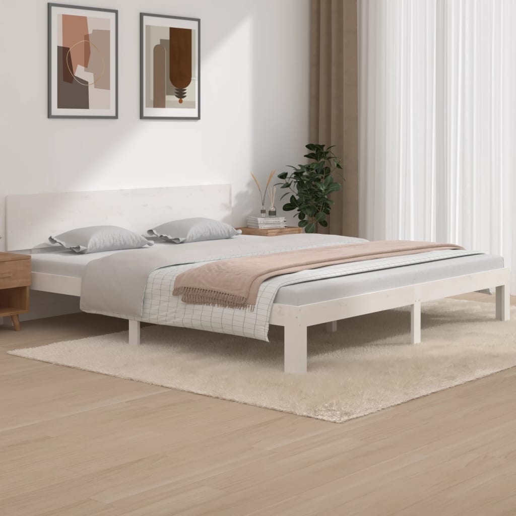 Bed Frame Without Mattress Solid Wood Pine 140X200Cm