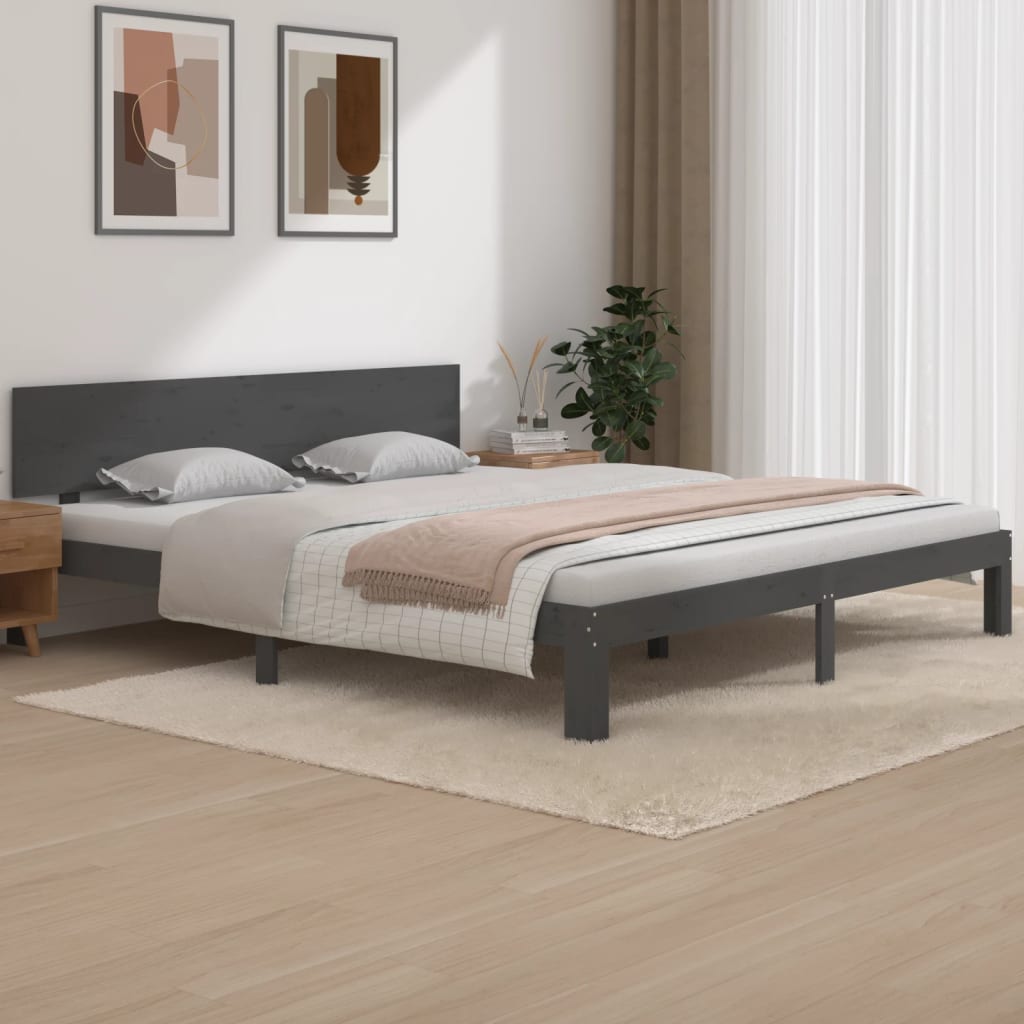 Bed Frame Without Mattress Solid Wood Pine 140X200Cm