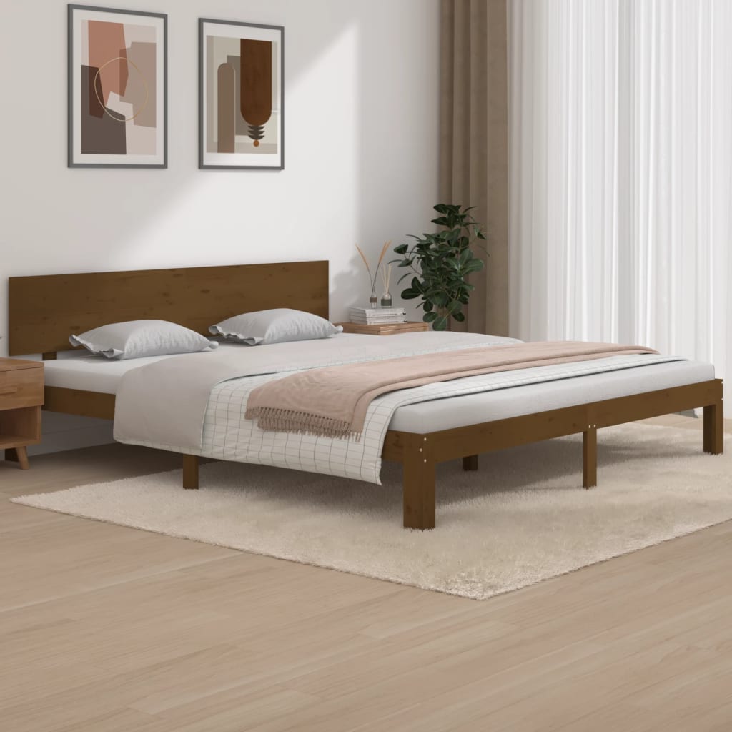 Bed Frame Without Mattress Solid Wood Pine 140X200Cm