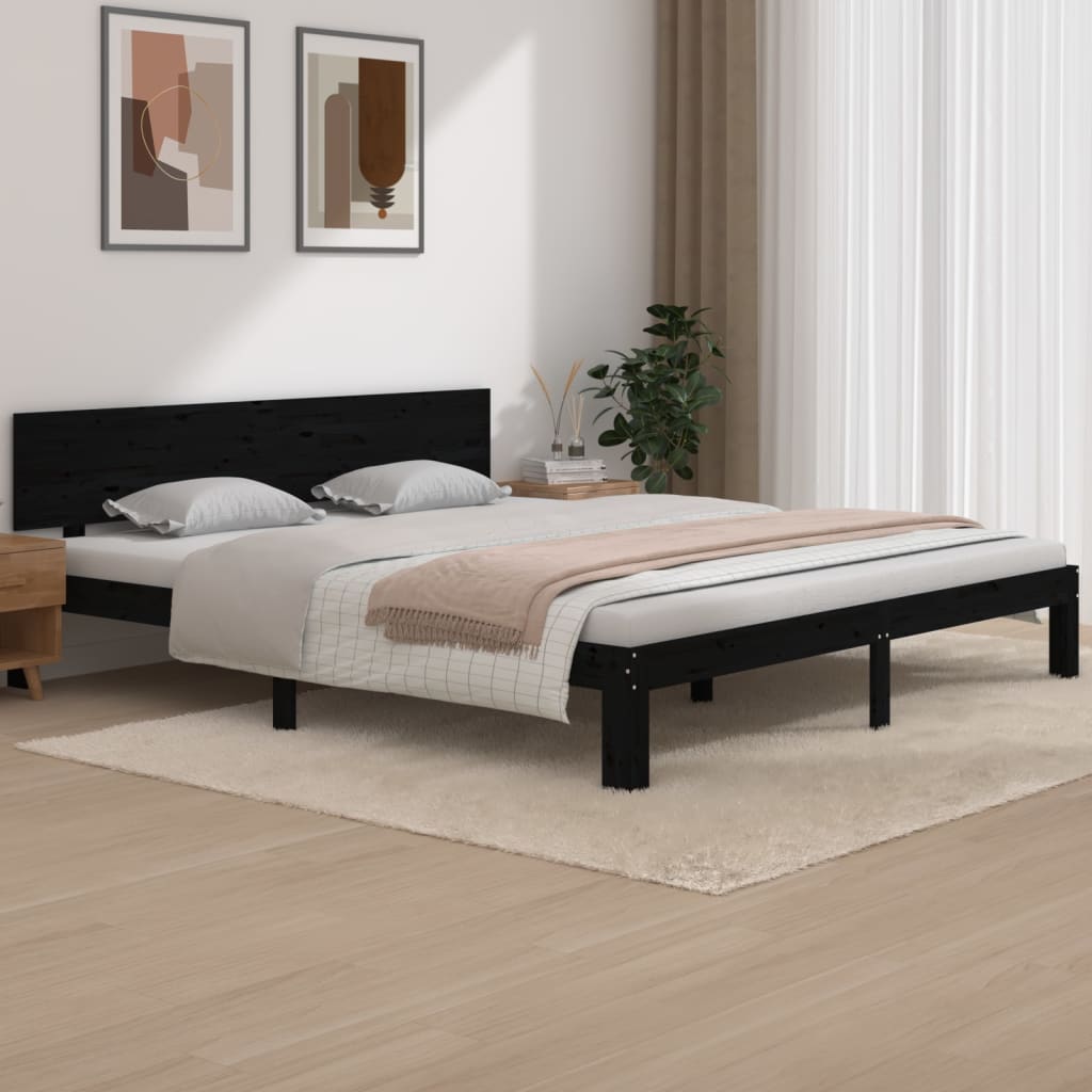 Bed Frame Without Mattress Solid Wood Pine 140X200Cm