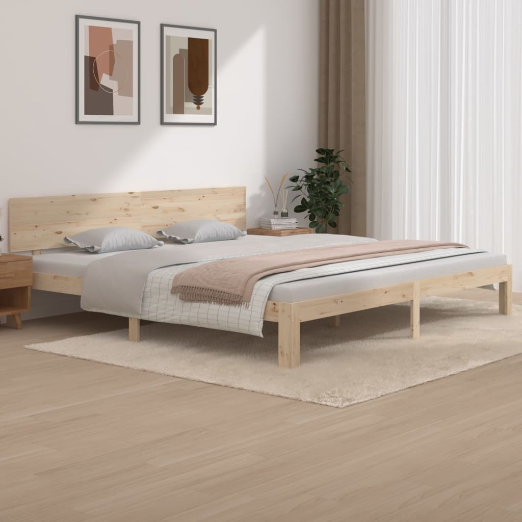 Bed Frame Without Mattress Solid Wood Pine 140X200Cm