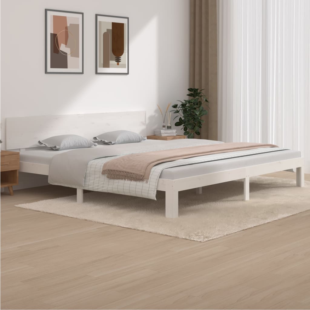 Bed Frame Without Mattress Solid Wood Pine 140X200Cm