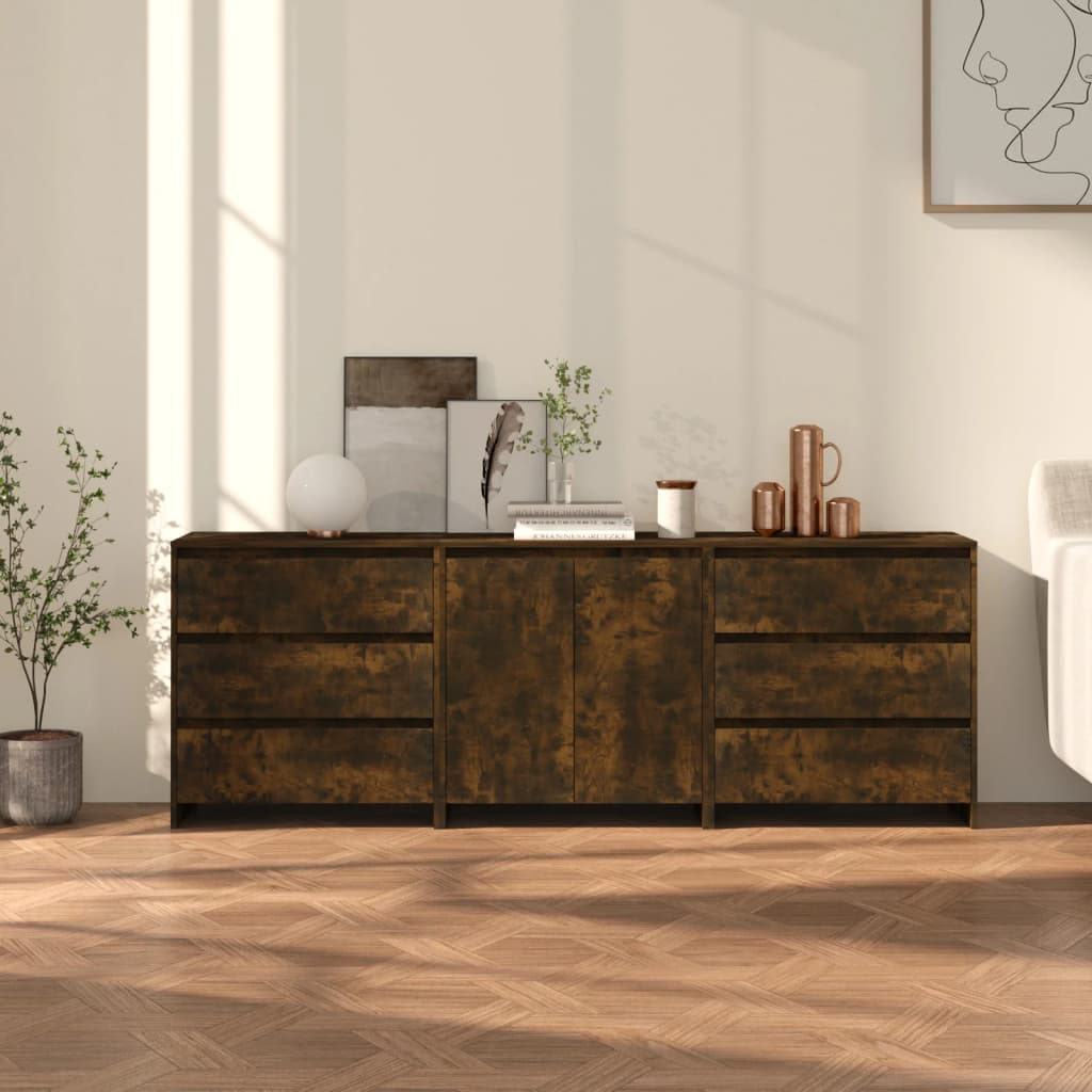 3 Piece Sideboard Engineered Wood