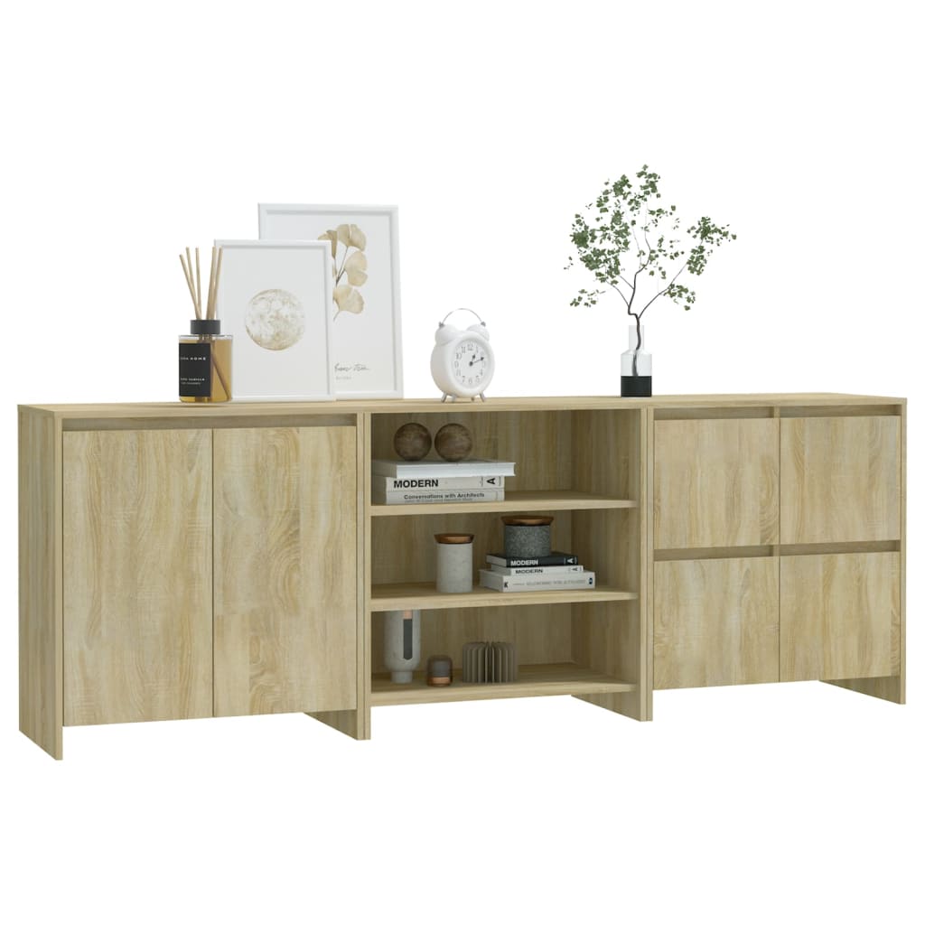 3 Piece Sideboard Engineered Wood