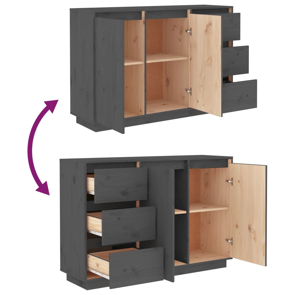Sideboard 111X34X75 Cm Solid Wood Pine