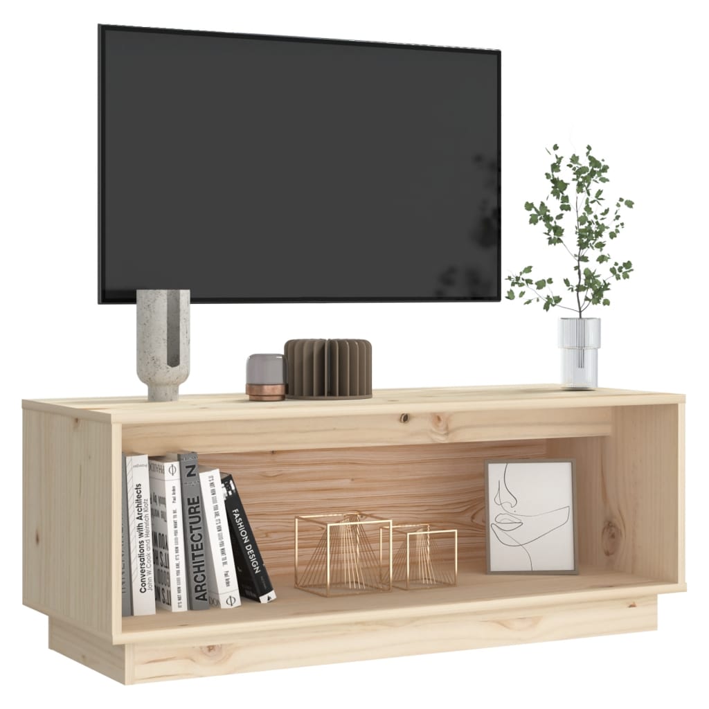 Tv Cabinet 90X35X35 Cm Solid Wood Pine