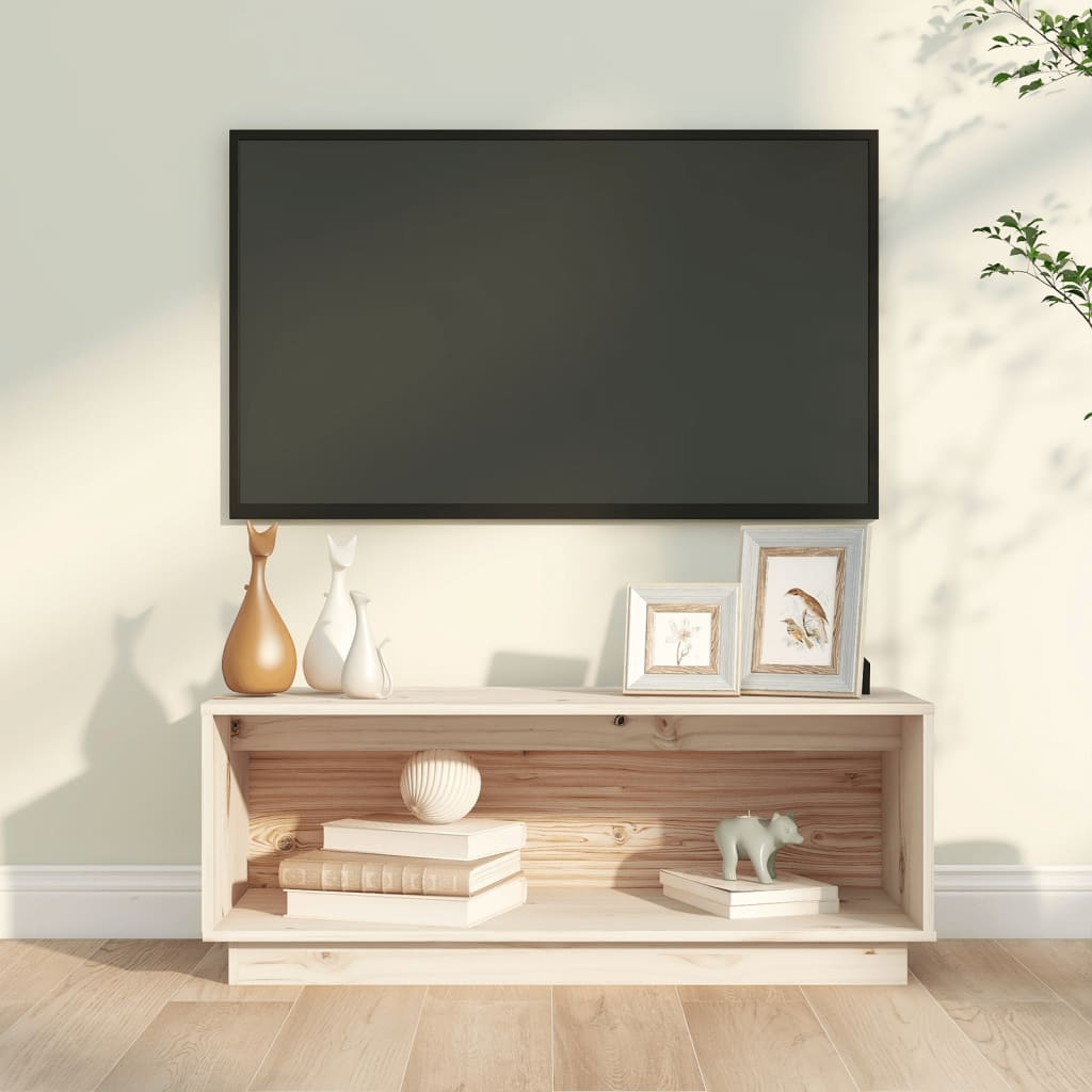 Tv Cabinet 90X35X35 Cm Solid Wood Pine