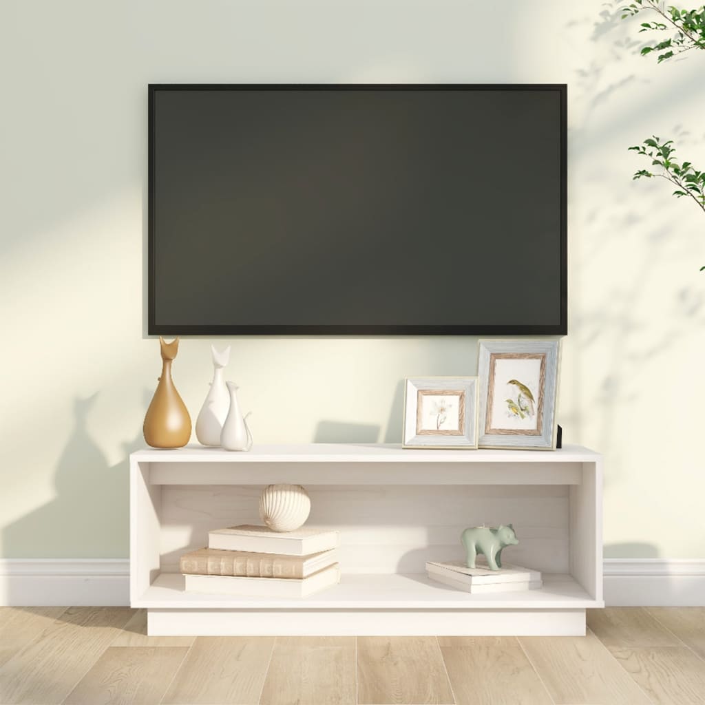Tv Cabinet 90X35X35 Cm Solid Wood Pine