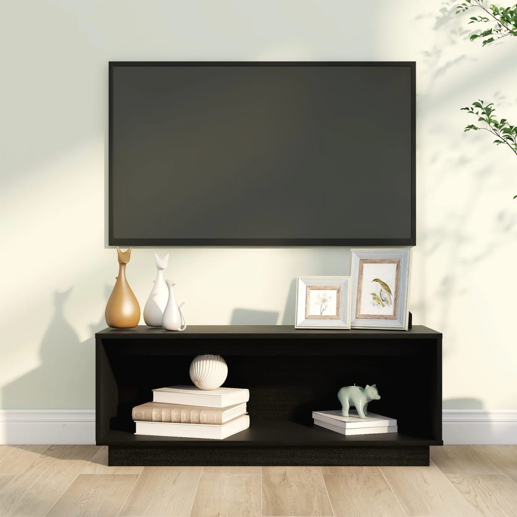 Tv Cabinet 90X35X35 Cm Solid Wood Pine