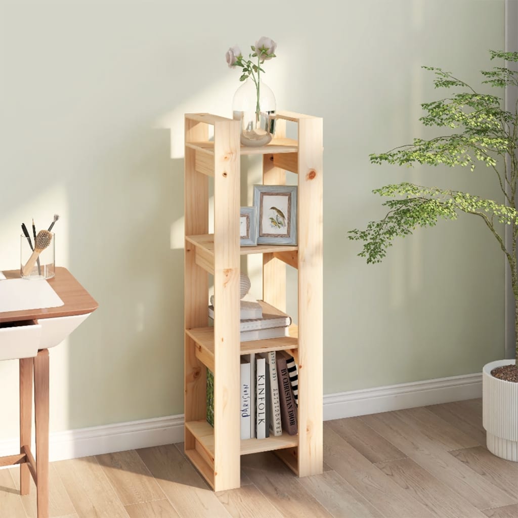 Book Cabinet/Room Divider 41X35X125 Cm Solid Wood Pine