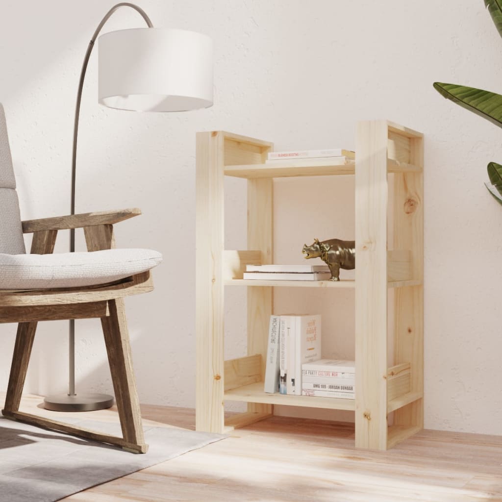 Book Cabinet/Room Divider 60X35X91 Cm Solid Wood Pine