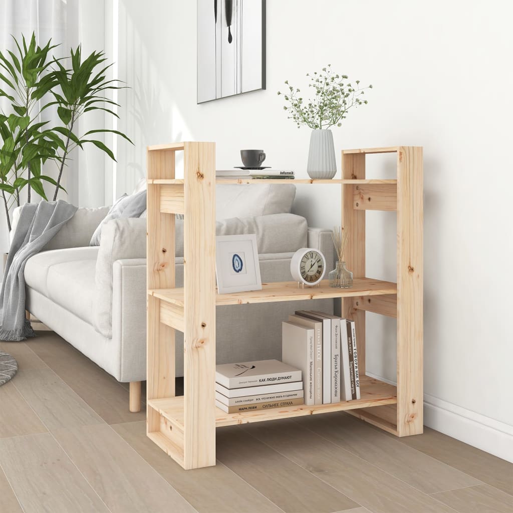 Book Cabinet/Room Divider 80X35X91 Cm Solid Wood Pine