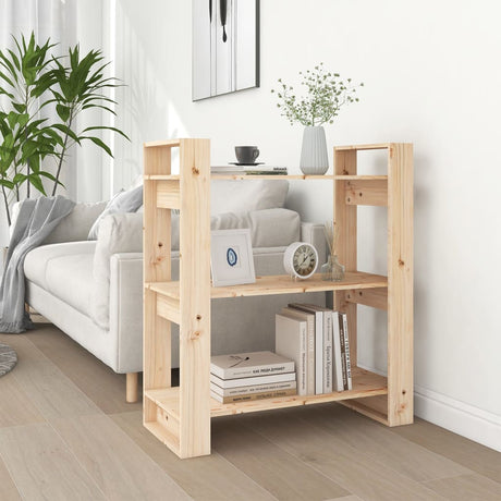 Book Cabinet/Room Divider 80X35X91 Cm Solid Wood Pine