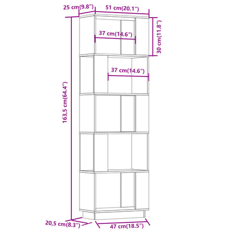 Book Cabinet/Room Divider 51X25X163.5 Cm Solid Wood