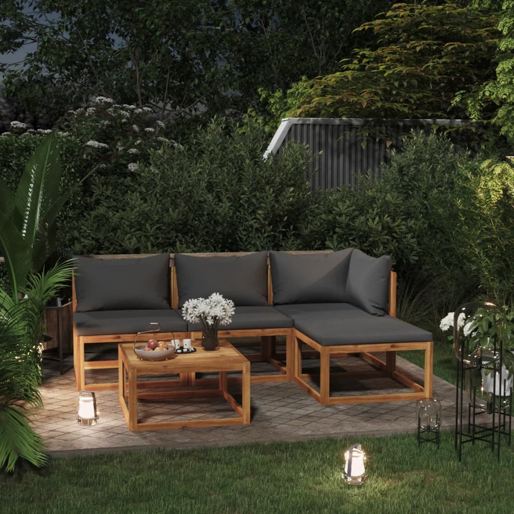 6 Piece Garden Lounge Set With Cushions Solid Wood Acacia (Uk/Ie/Fi/No Only)