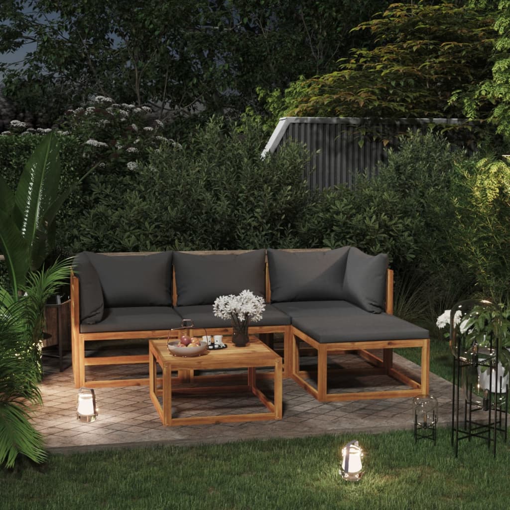 6 Piece Garden Lounge Set With Cushions Solid Wood Acacia (Uk/Ie/Fi/No Only)
