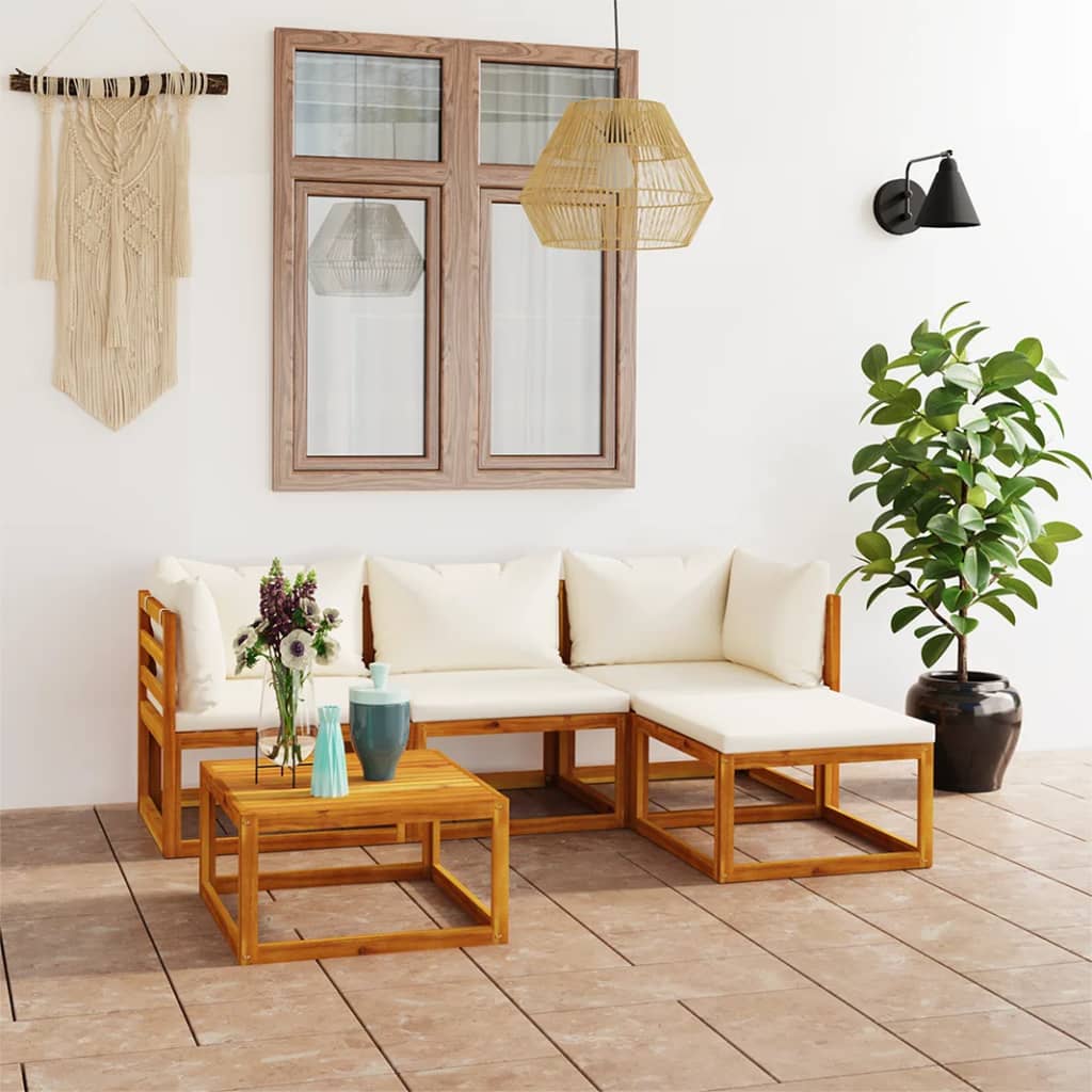 6 Piece Garden Lounge Set With Cushions Solid Wood Acacia (Uk/Ie/Fi/No Only)