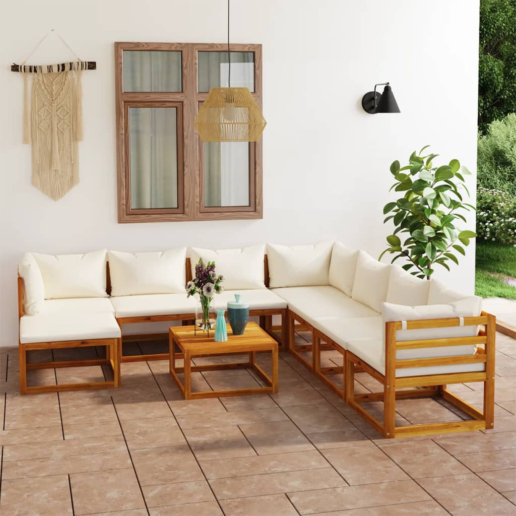 6 Piece Garden Lounge Set With Cushions Solid Wood Acacia (Uk/Ie/Fi/No Only)
