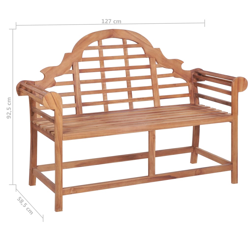 Garden Bench 127X58.5X92.5 Cm Solid Wood Teak