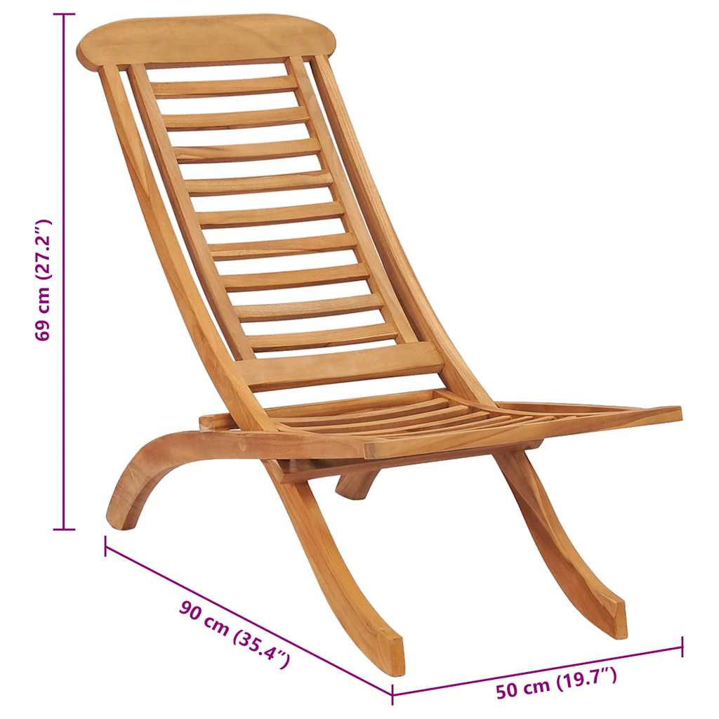 Folding Garden Chair 50X90X69 Cm Solid Wood Teak