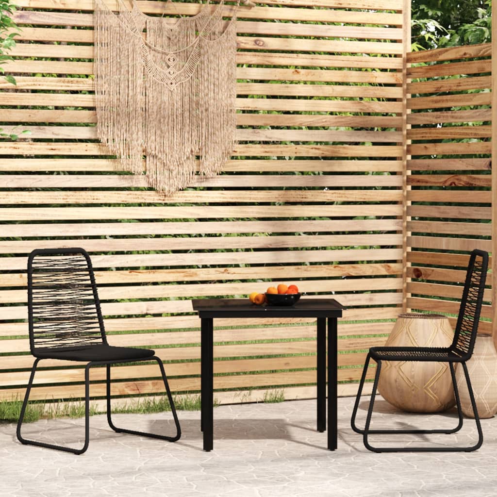 5 Piece Garden Dining Set Black