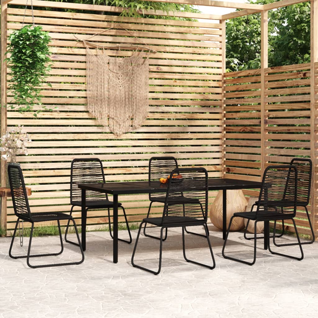 5 Piece Garden Dining Set Black