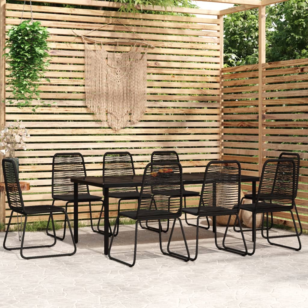 5 Piece Garden Dining Set Black