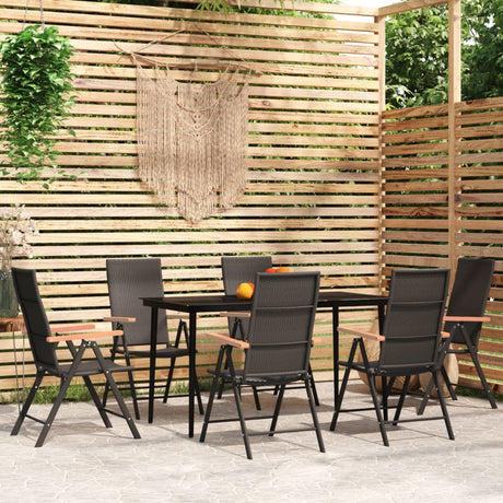3 Piece Garden Dining Set Black