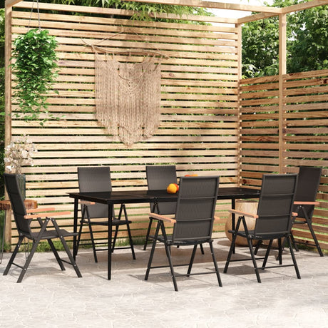 3 Piece Garden Dining Set Black