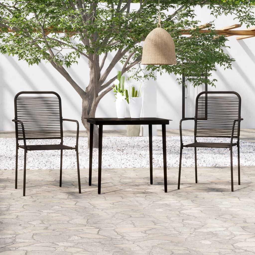 5 Piece Garden Dining Set Black