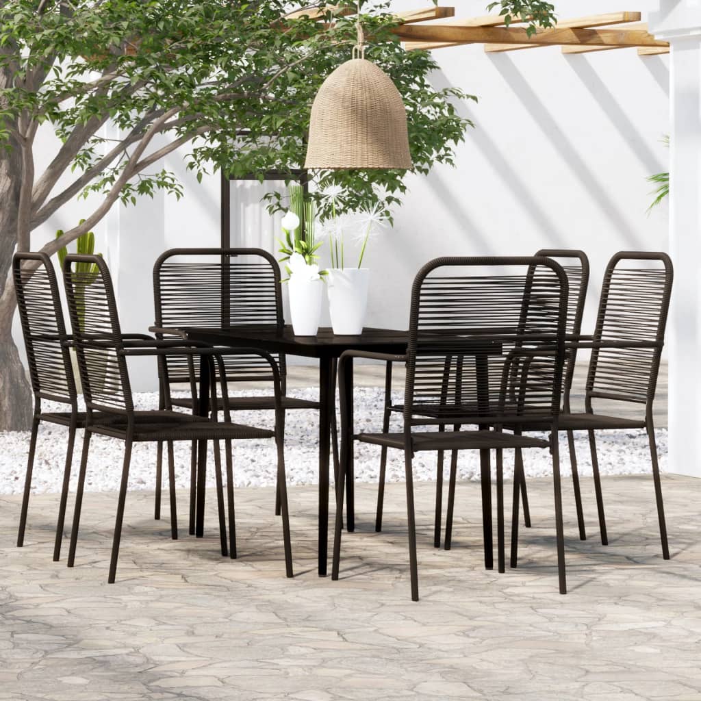 5 Piece Garden Dining Set Black
