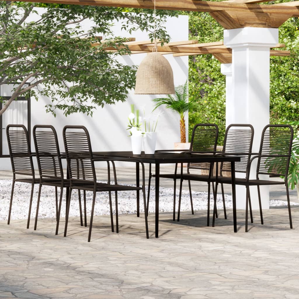 5 Piece Garden Dining Set Black