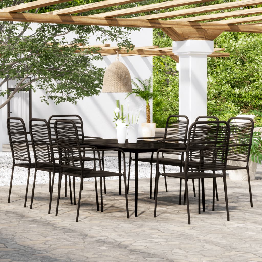5 Piece Garden Dining Set Black
