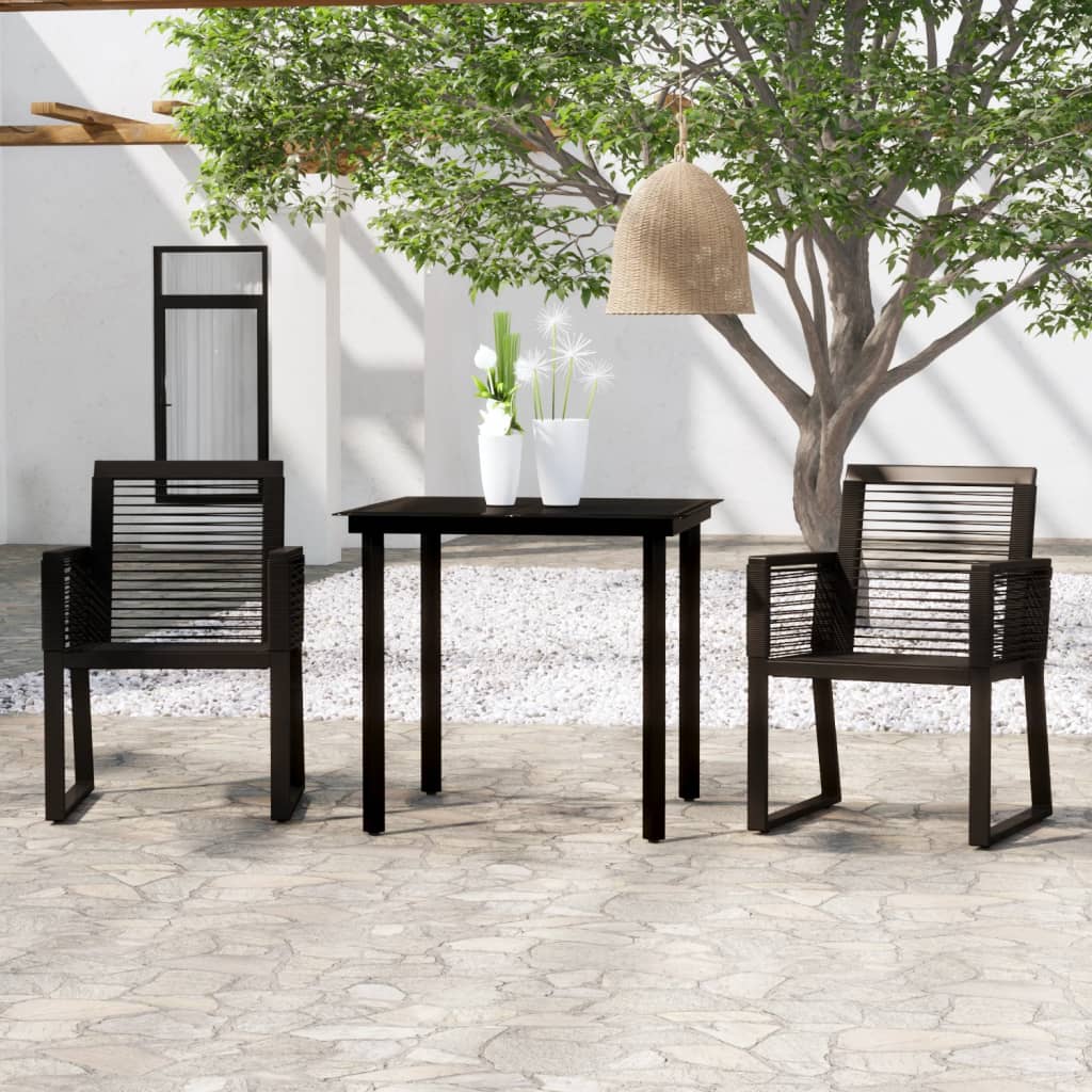 5 Piece Garden Dining Set Black