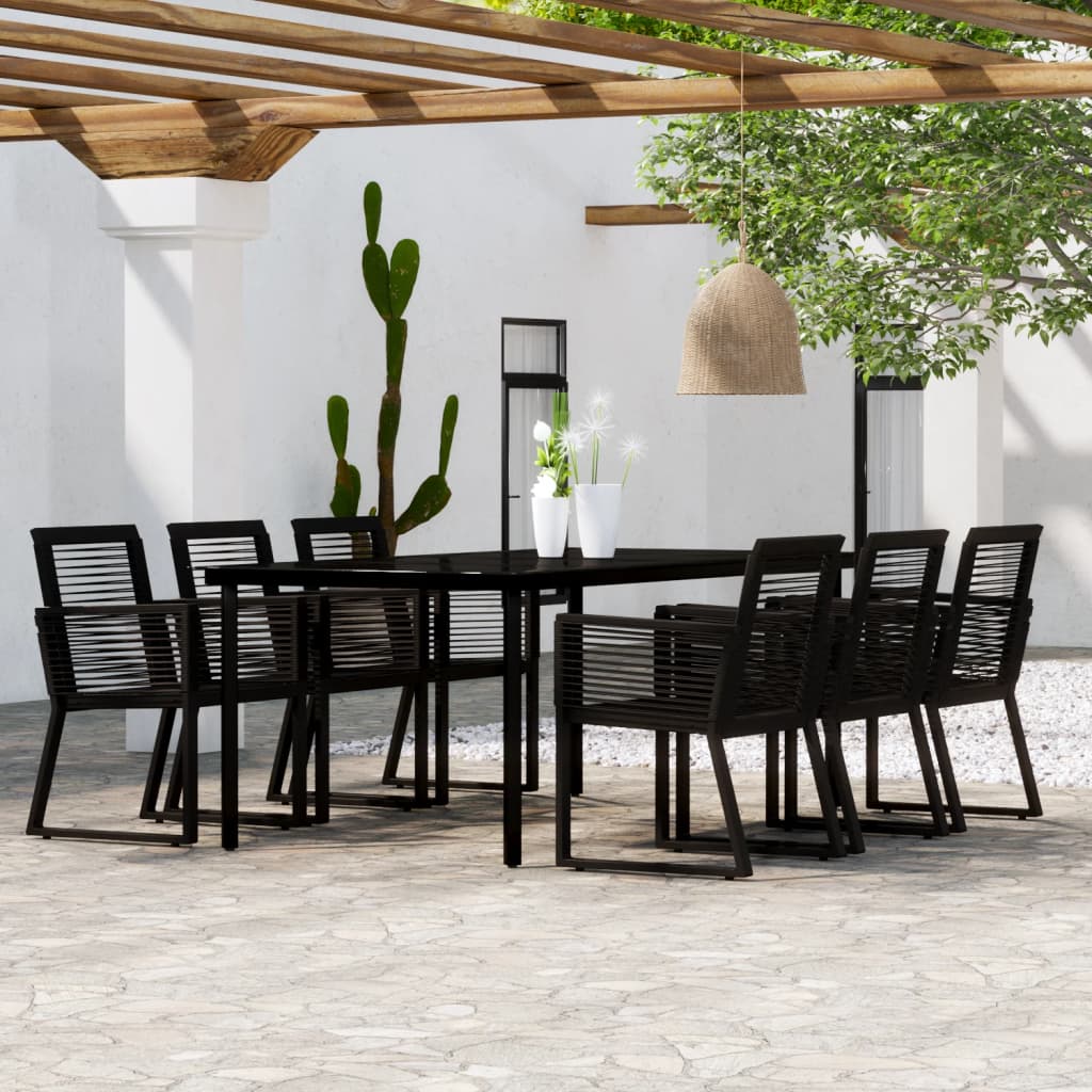 5 Piece Garden Dining Set Black