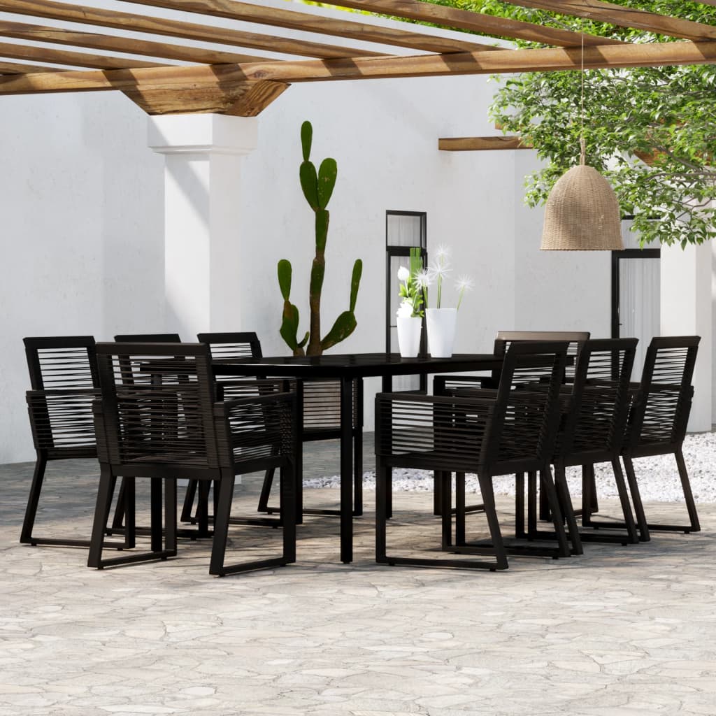 5 Piece Garden Dining Set Black