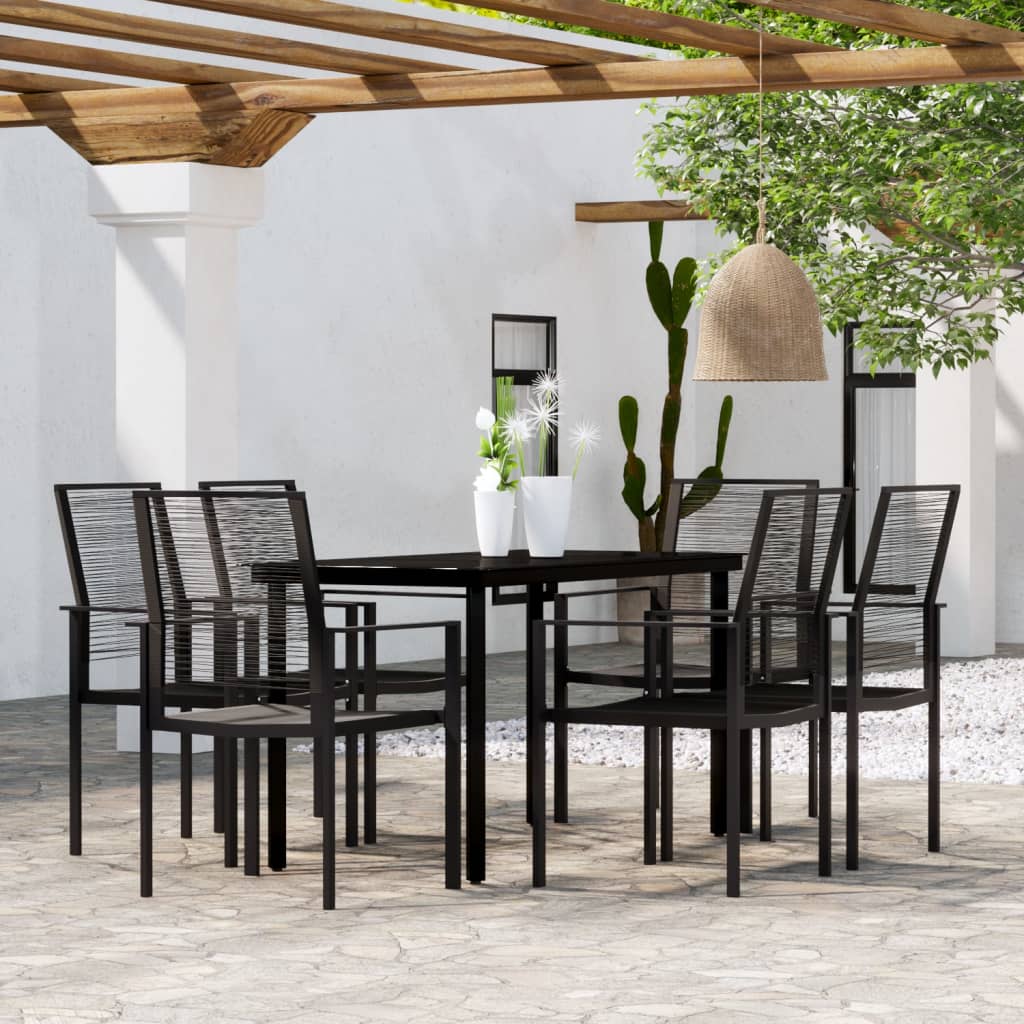 3 Piece Garden Dining Set Black