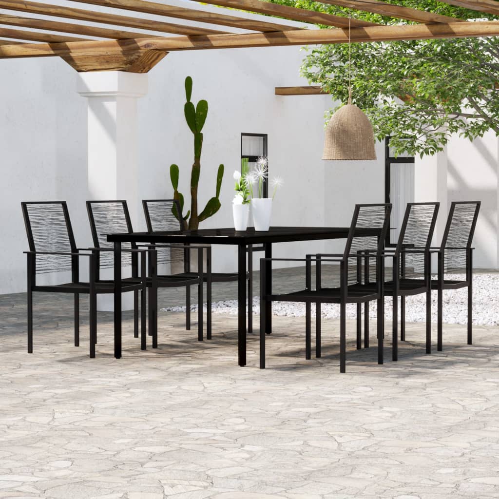 3 Piece Garden Dining Set Black