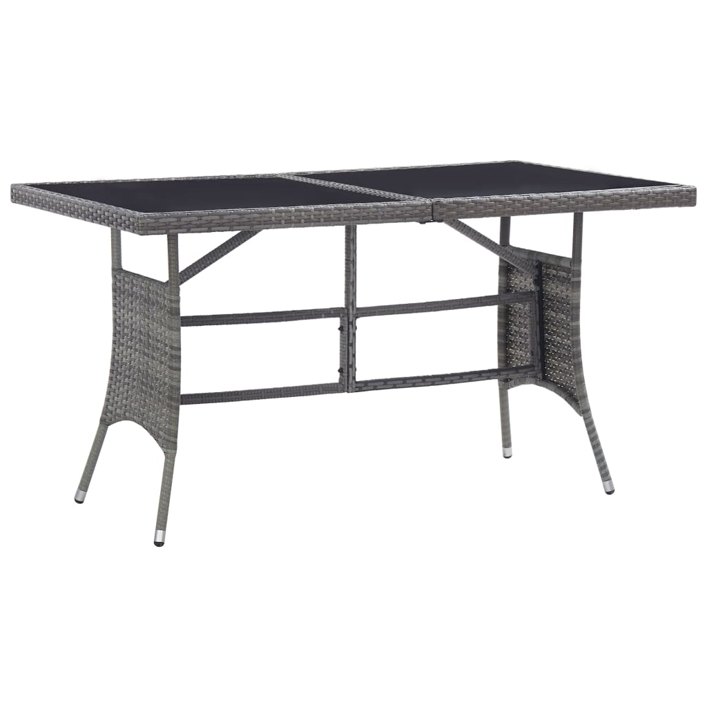 Garden Table Grey Poly Rattan
