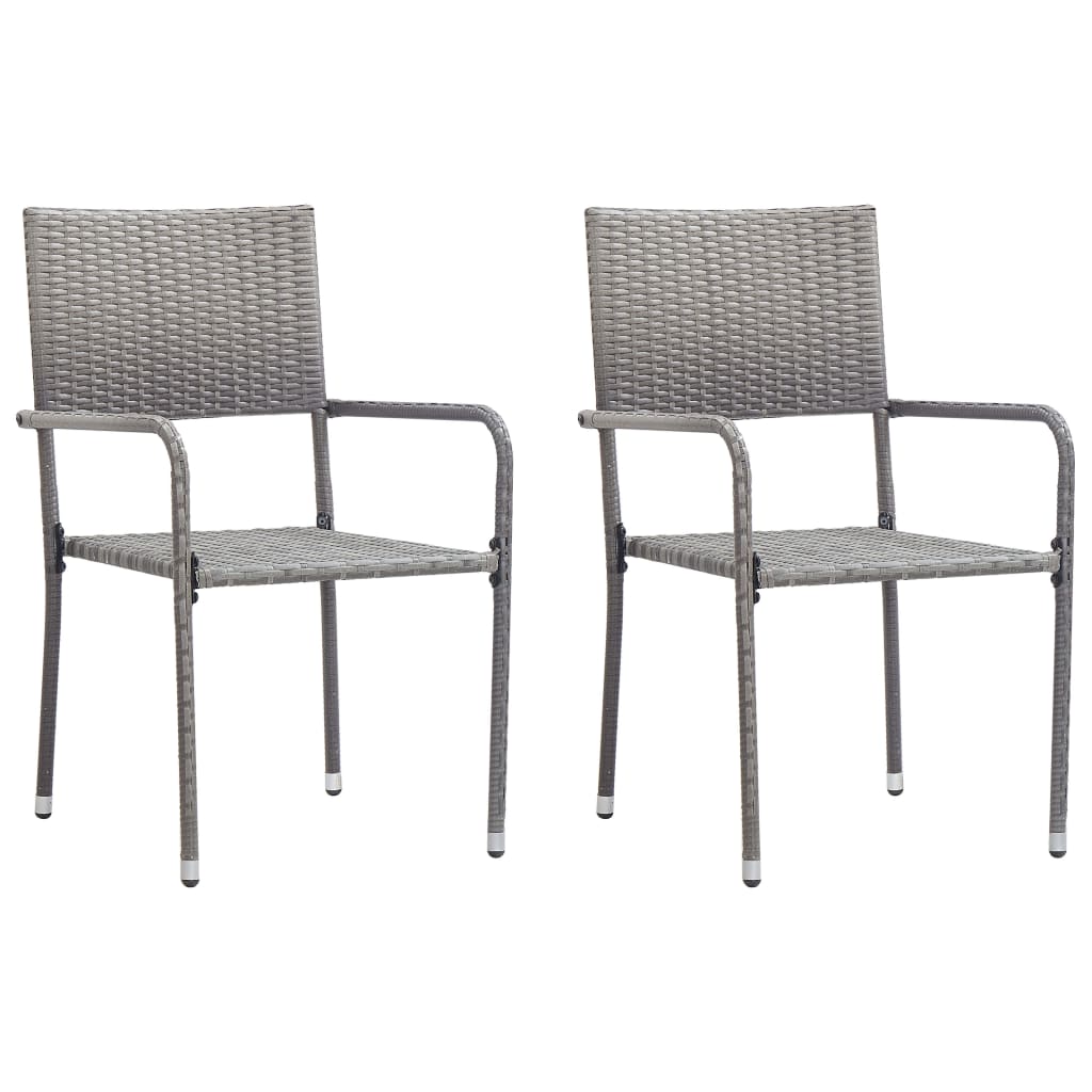 Garden Dining Chairs 4 Pcs Stackable Poly Rattan