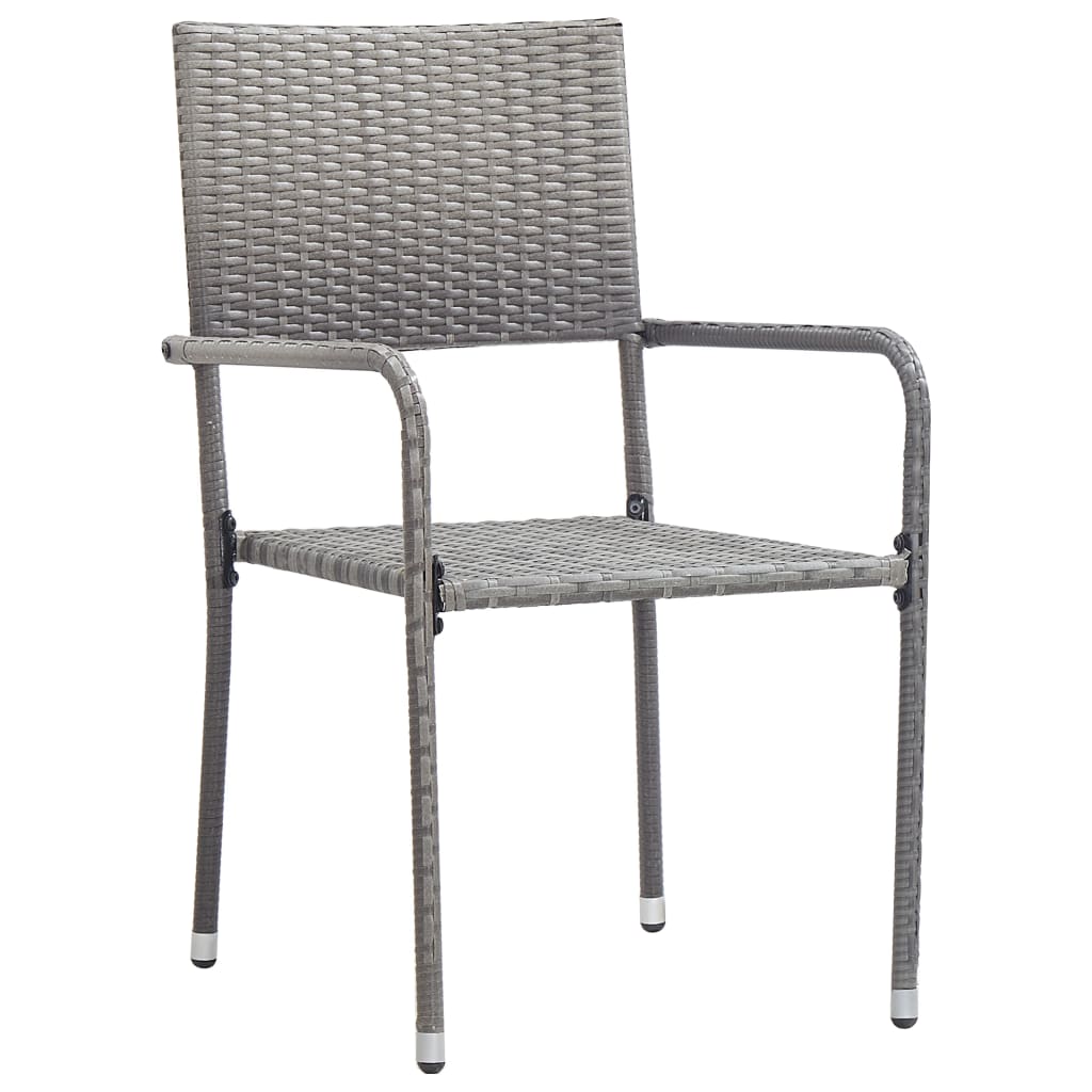 Garden Dining Chairs 4 Pcs Stackable Poly Rattan