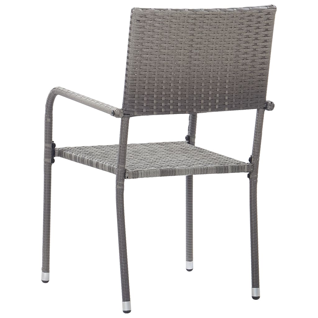 Garden Dining Chairs 4 Pcs Stackable Poly Rattan