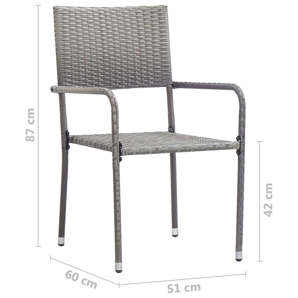 Garden Dining Chairs 4 Pcs Stackable Poly Rattan