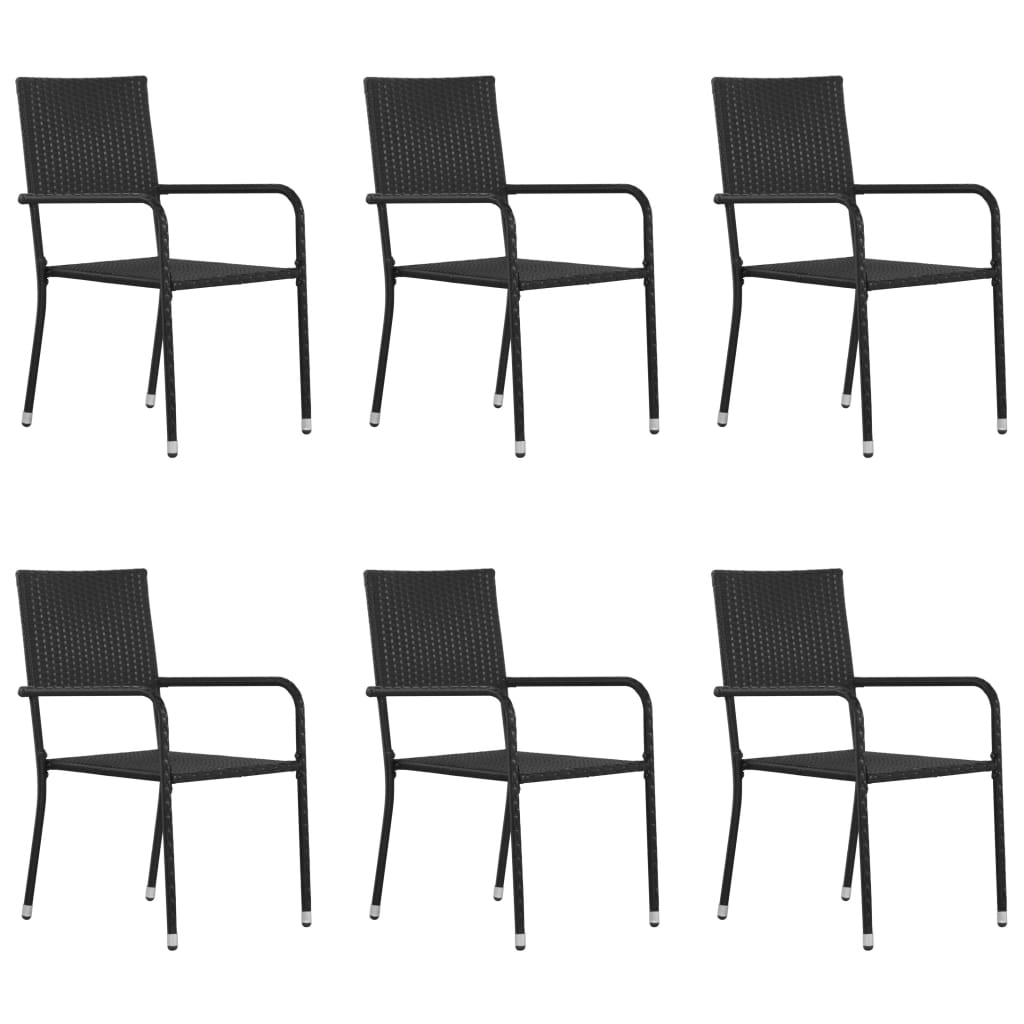 Garden Dining Chairs 4 Pcs Stackable Poly Rattan