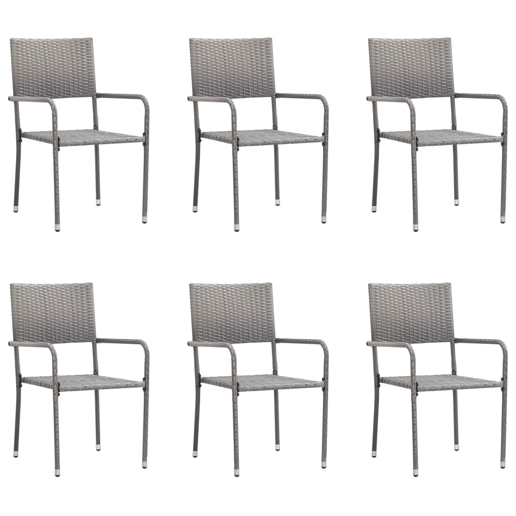 Garden Dining Chairs 4 Pcs Stackable Poly Rattan