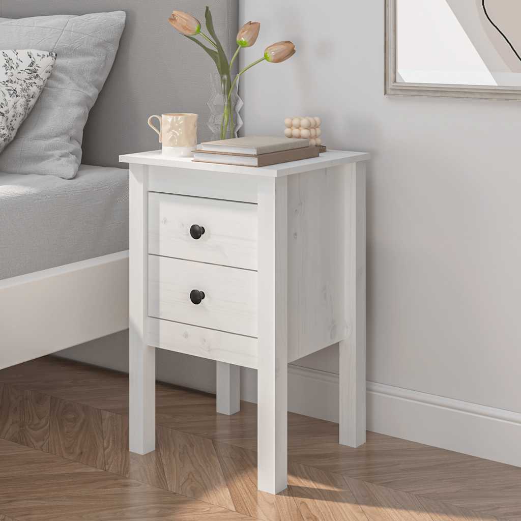 Bedside Cabinet 40X35X61.5 Cm Solid Wood Pine
