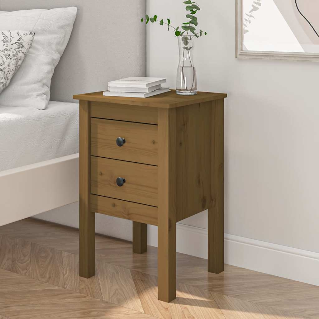 Bedside Cabinet 40X35X61.5 Cm Solid Wood Pine