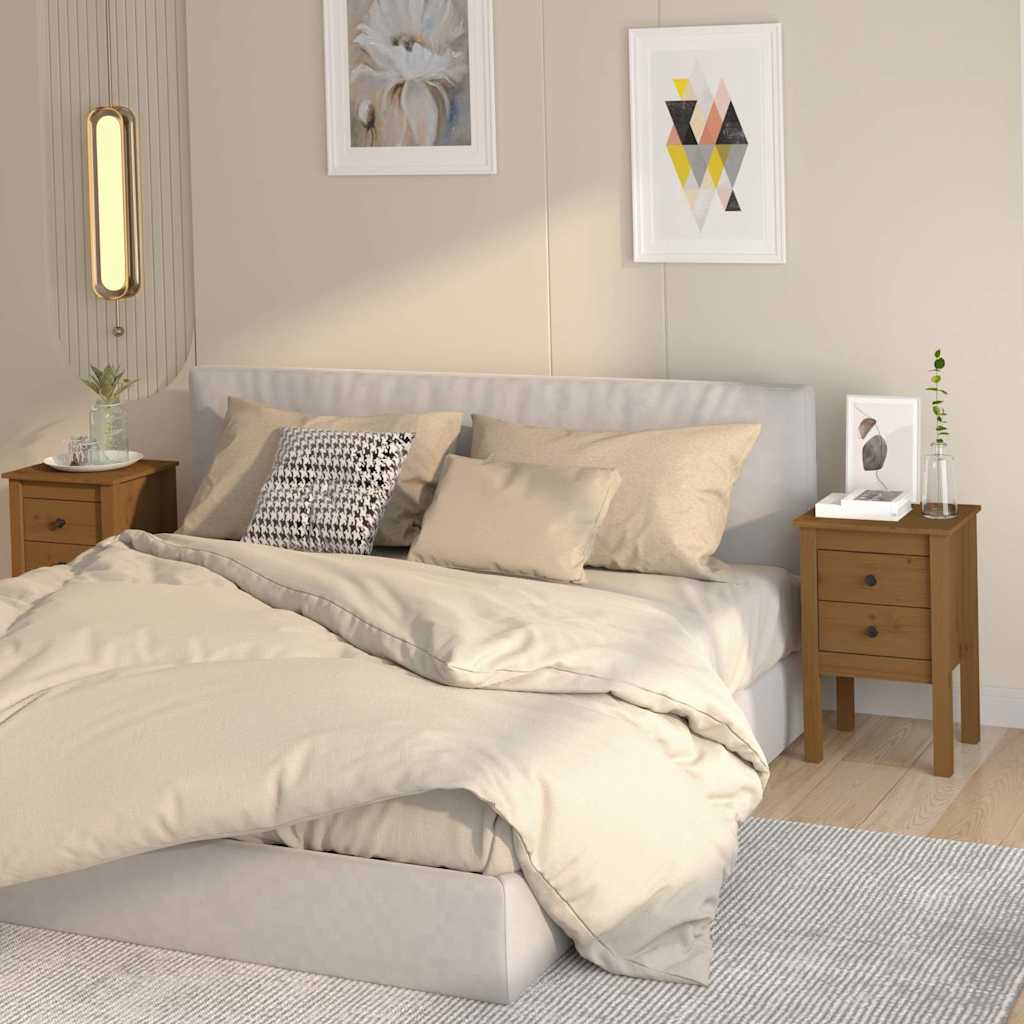 Bedside Cabinet 40X35X61.5 Cm Solid Wood Pine